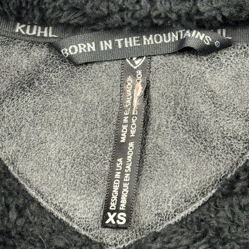 Kuhl Jacket Womens‎ XS Black Flight Pullover Sherpa Fleece Hooded Snap Button - Picture 4 of 14